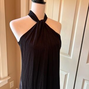 NWOT Loft little black dress rayon halter midi medium